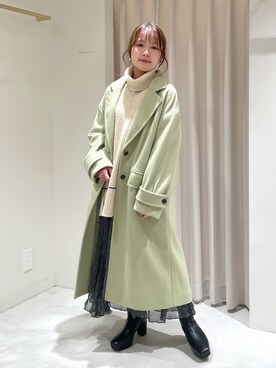 「FREE'S MART（フリーズマート）のアイテム（チェスターコート）」を使った、harunaさん（レディース・149cm）の秋コーディネート