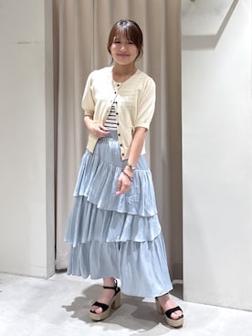 「半袖ニット」｜harunaさん（レディース・149cm）の春コーディネート