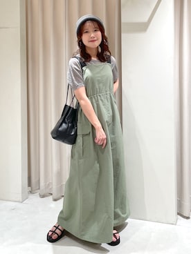 「大人カジュアルコーデ」｜「アイテム（ニットキャップ/ビーニー）」を使った、harunaさん（レディース・149cm）の夏コーディネート