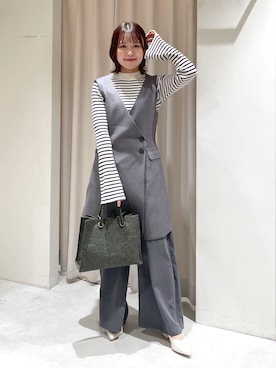 「FREE'S MART（フリーズマート）のアイテム（スラックス）」を使った、harunaさん（レディース・149cm）の冬コーディネート