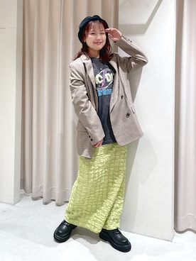 「FREE'S MART（フリーズマート）のアイテム（ハンチング/ベレー帽）」を使った、harunaさん（レディース・149cm）の秋コーディネート