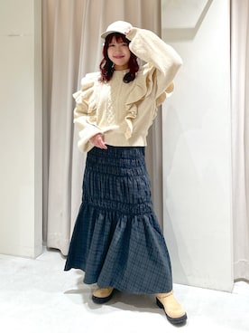 「ブルべ夏」｜「アイテム（帽子）」を使った、harunaさん（レディース・149cm）の秋コーディネート