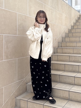「FREE'S MART（フリーズマート）のアイテム（ワンピース）」を使った、harunaさん（レディース・149cm）の夏コーディネート