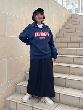 「FREE'S MART（フリーズマート）のアイテム（スウェット）」を使った、harunaさん（レディース・149cm）の冬コーディネート