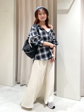 「FREE'S MART（フリーズマート）のアイテム（ハンチング/ベレー帽）」を使った、harunaさん（レディース・149cm）の秋コーディネート