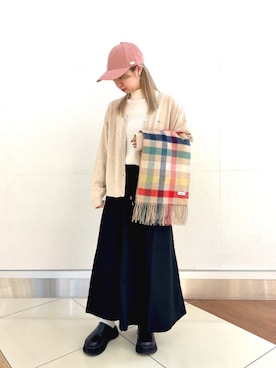 「アイテム（ファッション雑貨、ベージュ系）」を使った、アーノルドパーマー@モラージュ菖蒲店さん（レディース・159cm）の秋コーディネート