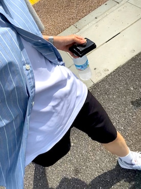 「ジーユー」｜ホワイトモカにエスプレッソショット追加さん（メンズ・161cm）の夏コーディネート