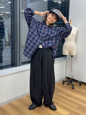 「アイテム（ハンチング/ベレー帽）」を使った、なつきさん（レディース・157cm・20代）の夏コーディネート