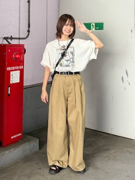 「アイテム（サンダル）」を使った、なつきさん（レディース・157cm）の夏コーディネート