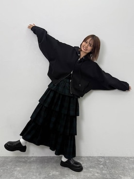 「アイテム（パーカー）」を使った、なつきさん（レディース・157cm・20代）の秋コーディネート