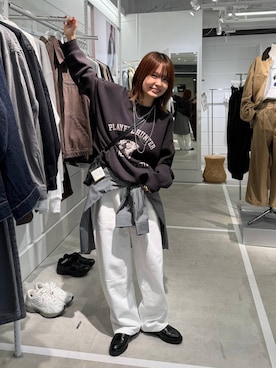 「アイテム（スウェットパンツ）」を使った、なつきさん（レディース・157cm・20代）の秋コーディネート