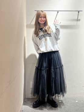 「アイテム（スウェット）」を使った、なつきさん（レディース・157cm・20代）の秋コーディネート
