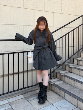 「アイテム（その他アウター）」を使った、𝕥𝕠𝕞𝕠𝕜𝕒さん（レディース・149cm）の秋コーディネート