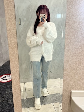 「OLIVE des OLIVE（オリーブデオリーブ）のアイテム（デニムパンツ）」を使った、𝕥𝕠𝕞𝕠𝕜𝕒さん（レディース・149cm）の秋コーディネート