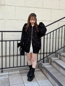 「アイテム（パーカー）」を使った、𝕥𝕠𝕞𝕠𝕜𝕒さん（レディース・149cm）の秋コーディネート