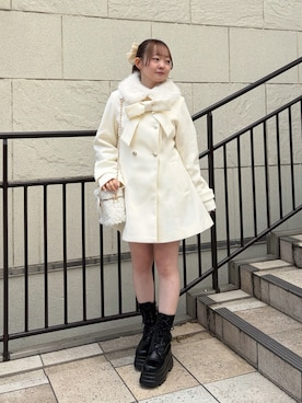 「厚底ブーツ」｜𝕥𝕠𝕞𝕠𝕜𝕒さん（レディース・149cm）の冬コーディネート