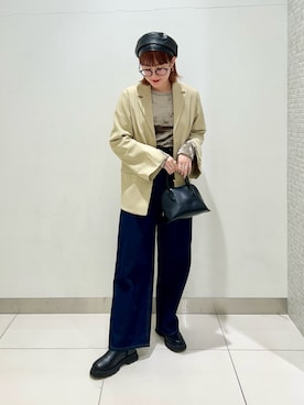 「SMELLY（スメリー）のアイテム（ハンチング/ベレー帽）」を使った、namさん（レディース・160cm）の冬コーディネート