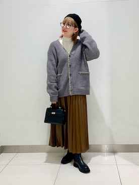 「SMELLY（スメリー）のアイテム（ハンチング/ベレー帽）」を使った、namさん（レディース・160cm）の冬コーディネート