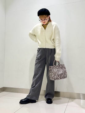「SMELLY（スメリー）のアイテム（ハンチング/ベレー帽）」を使った、namさん（レディース・160cm）の冬コーディネート