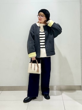 「SMELLY（スメリー）のアイテム（ハンチング/ベレー帽）」を使った、namさん（レディース・160cm）の冬コーディネート