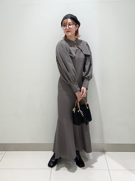 「SMELLY（スメリー）のアイテム（ハンチング/ベレー帽）」を使った、namさん（レディース・160cm）の秋コーディネート