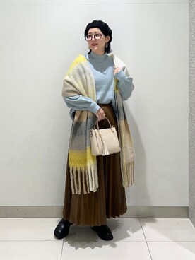 「SMELLY（スメリー）のアイテム（ハンチング/ベレー帽）」を使った、namさん（レディース・160cm）の秋コーディネート