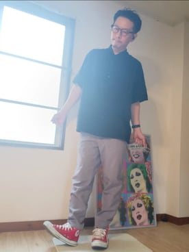 「BEAMS（ビームス）のアイテム（ソックス/靴下）」を使った、エリンギ。'23さん（メンズ・166cm）の夏コーディネート