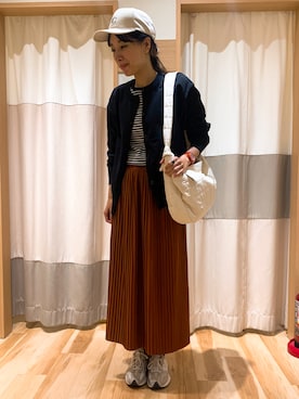 「Samansa Mos2 blue（サマンサモスモスブルー）のアイテム（スカート、オレンジ系）」を使った、donoさん（レディース・166cm）の秋コーディネート