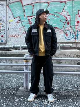 「ワーク」｜「アイテム（ジャケット/アウター）」を使った、tomoさん（メンズ・173cm）の冬コーディネート