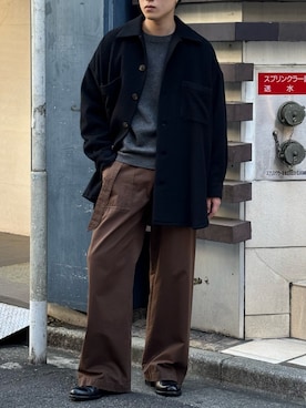 「アイテム（チノパンツ）」を使った、elegantasianさん（メンズ・178cm・20代）の冬コーディネート