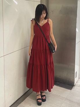 「EVRIS（エヴリス）のアイテム（アクセサリー）」を使った、Meiriさん（レディース・161cm）の夏コーディネート