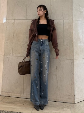 「EVRIS（エヴリス）のアイテム」を使った、Meiriさん（レディース・161cm）の春コーディネート