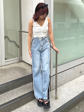 「EVRIS（エヴリス）のアイテム（アクセサリー）」を使った、Meiriさん（レディース・161cm）の夏コーディネート