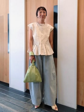 「アイテム（バッグ）」を使った、enokiさん（レディース・157cm・40代）の夏コーディネート