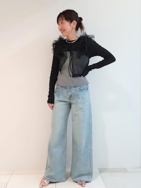 「SDGs」｜「アイテム（アクセサリー）」を使った、enokiさん（レディース・157cm）の春コーディネート