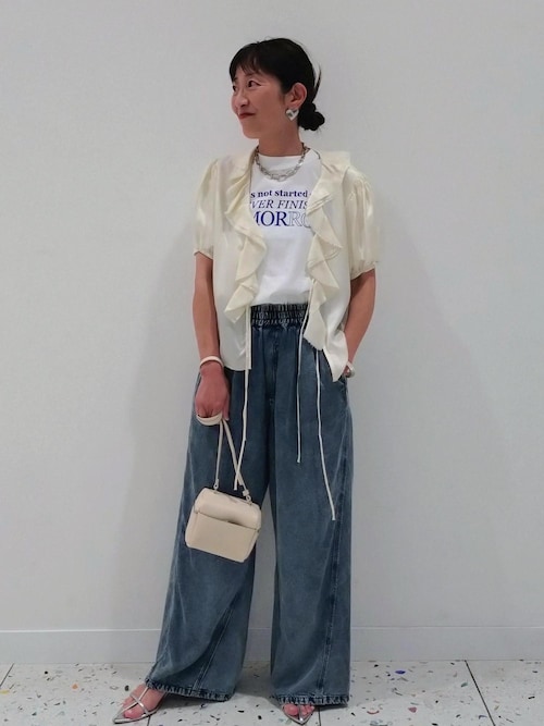 【PROVOKE（プロヴォーク）】別注 cupro raffle collar blouse