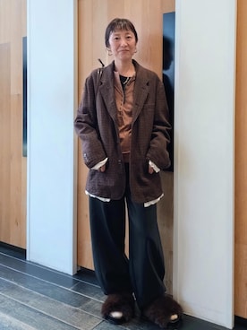 「アイテム（サンダル）」を使った、enokiさん（レディース・157cm・40代）の秋コーディネート