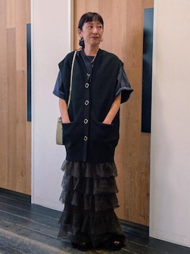 「アイテム（ベスト）」を使った、enokiさん（レディース・157cm・40代）の夏コーディネート