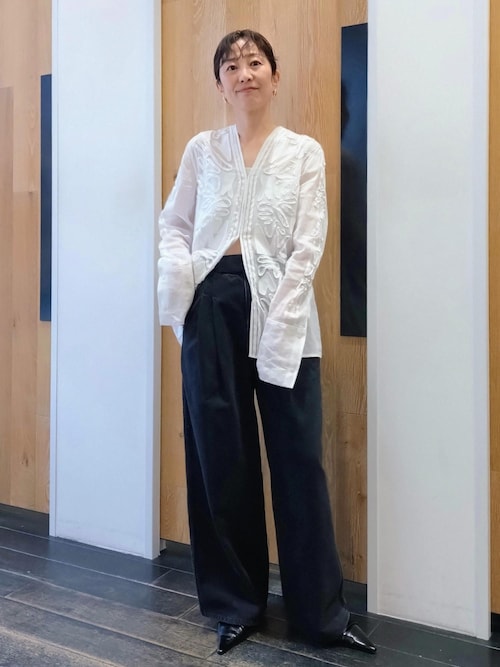 ADAM ET ROPE' �L��PARCOenoki����̃V���c/�u���E�X�u�yEMOELLE�z�X�e�b�`�G���u���C�_���[�u���E�X�iADAM ET ROPE'�b�A�_���G���y�j�v���g�����R�[�f�B�l�[�g