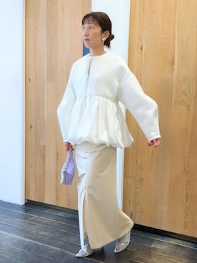 「サステナブル」｜「アイテム（スカート）」を使った、enokiさん（レディース・157cm）の冬コーディネート