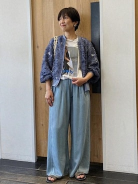 「ADAM ET ROPE'（アダムエロペ）のアイテム（ブルゾン）」を使った、enokiさん（レディース・157cm）の春コーディネート