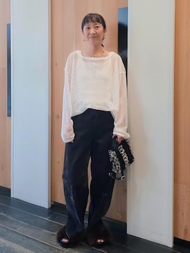 「アイテム（ショルダーバッグ）」を使った、enokiさん（レディース・157cm・40代）の夏コーディネート