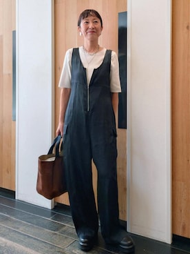 「アイテム（オールインワン・サロペット）」を使った、enokiさん（レディース・157cm・40代）の夏コーディネート