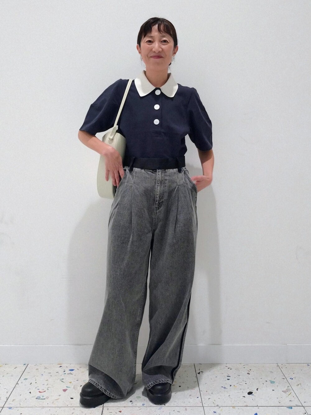 ADAM ET ROPE'（アダムエロペ）の「コクーンスリーブポロシャツ