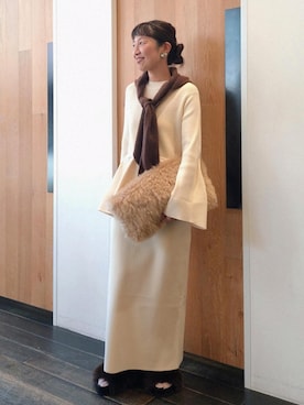 「アイテム（ワンピース）」を使った、enokiさん（レディース・157cm・40代）の秋コーディネート