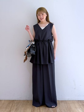 「アイテム（バンダナ/スカーフ）」を使った、Riiinaさん（レディース・152cm）の夏コーディネート