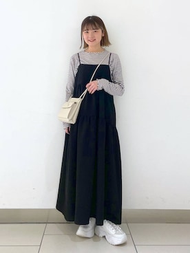 「キャミワンピース」｜Riiinaさん（レディース・152cm）の冬コーディネート