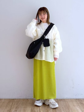 「LOWRYS FARM（ローリーズファーム）のLFポーチツキショルダー 284037（ショルダーバッグ）」を使った、Riiinaさん（レディース・152cm）の春コーディネート