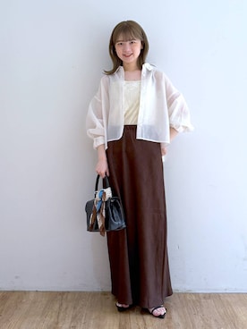 「シアートップス」｜「アイテム（財布/小物）」を使った、Riiinaさん（レディース・152cm）の夏コーディネート