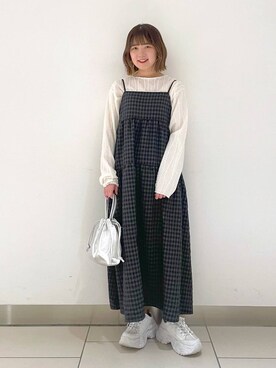 「キャミワンピース」｜Riiinaさん（レディース・152cm）の冬コーディネート